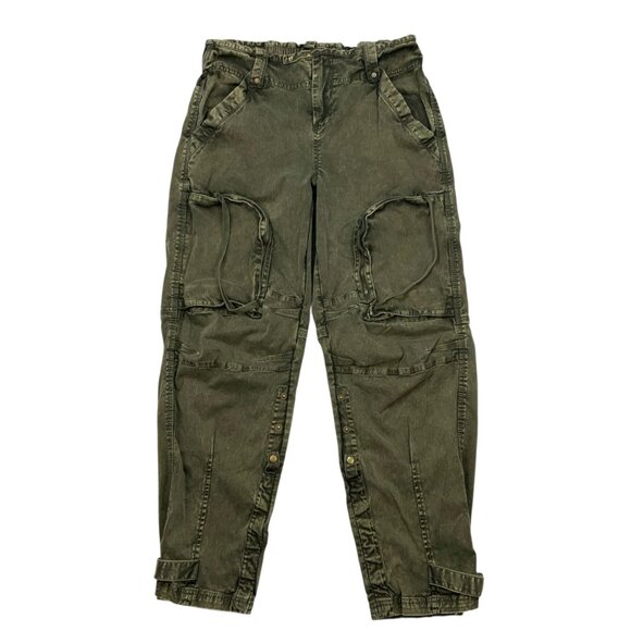 Free People We The Free Can't Compare Slouch Pants S Dusty Olive Cargo Utility - Picture 1 of 12
